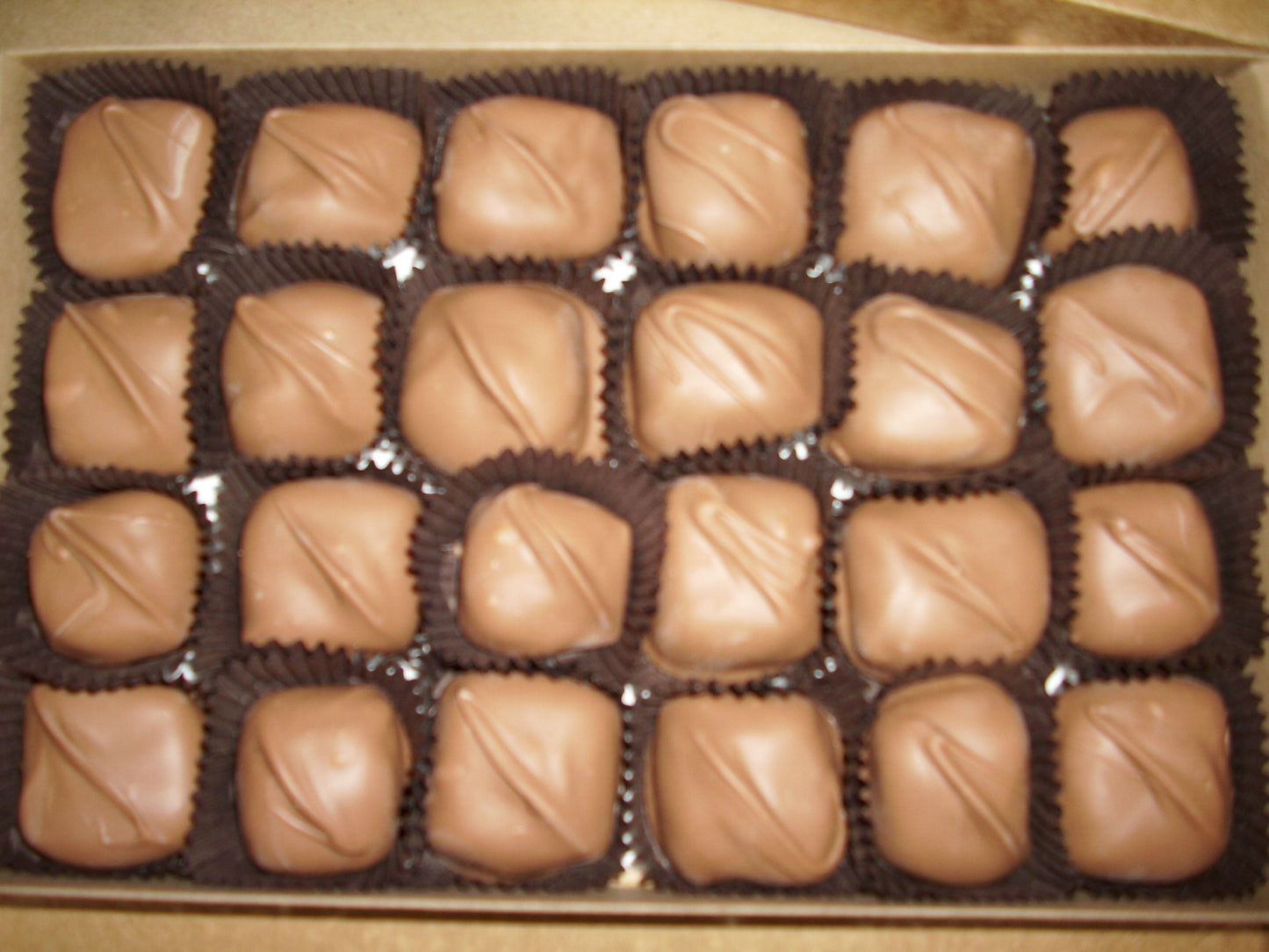 Caramels covered in chocolate