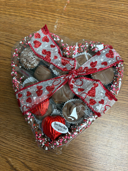 100% edible chocolate heart box with assorted chocolate
